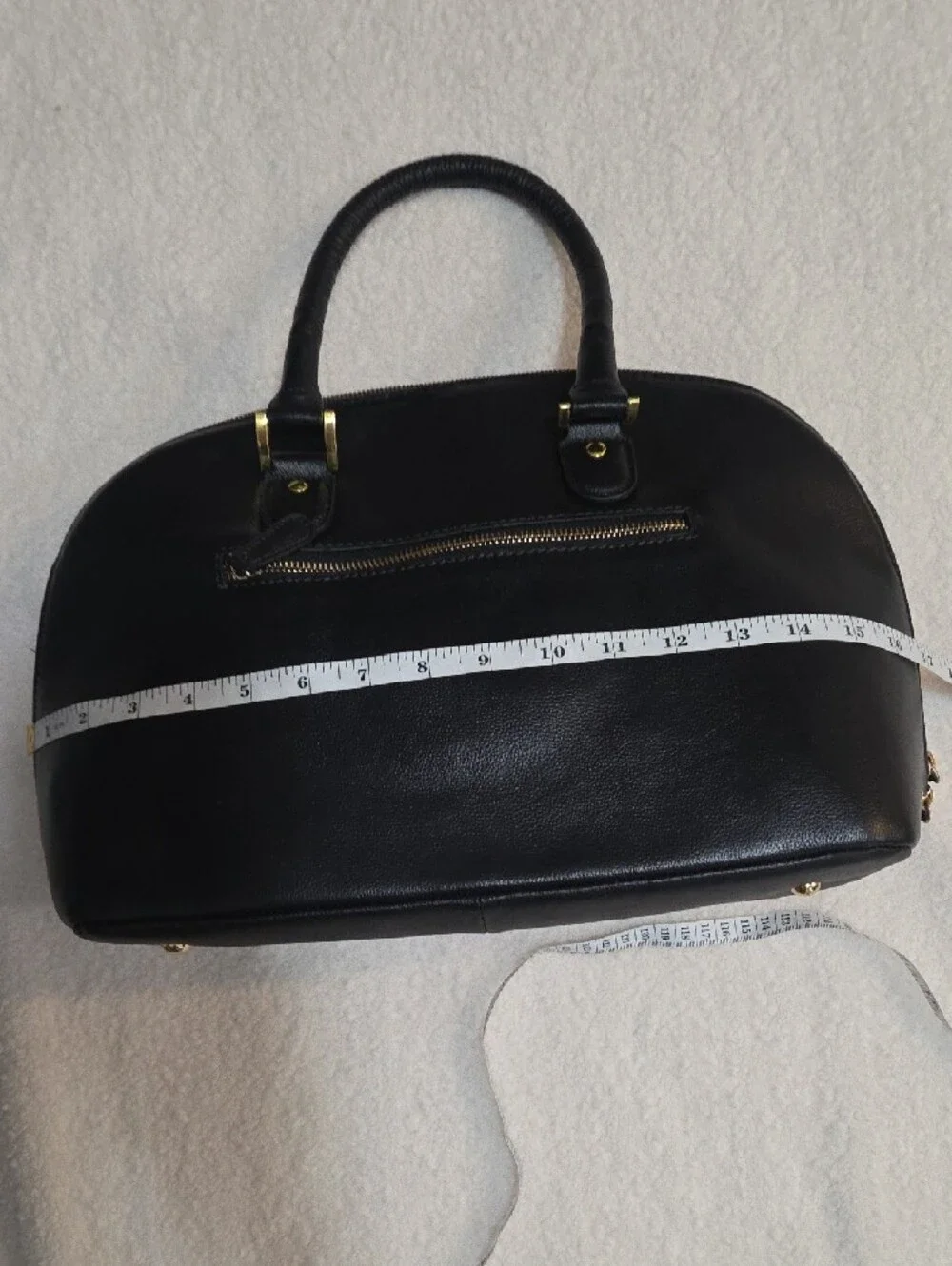 Joy And Iman Purse Black Dome Satchel with Gold Accents
